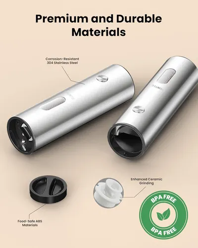 Highlights the high-quality materials used in the product to emphasize durability and safety. Reassures customers about the product's safety for use with food…