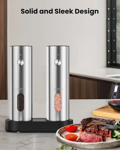 Highlights the product's modern and elegant design to appeal to customers looking for stylish kitchen accessories.
