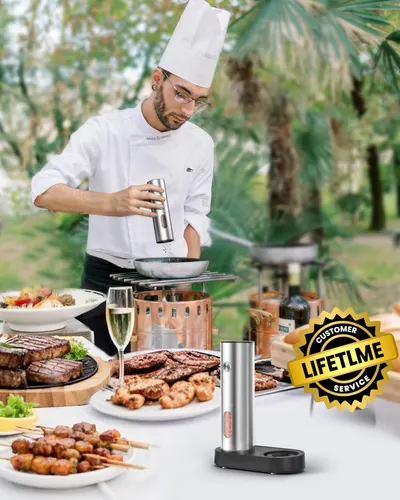 Secondary Images for Electric Salt and Pepper Grinder Set with Rechargeable Base