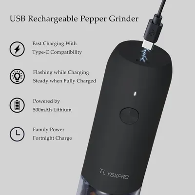 Secondary Images for Electric Salt and Pepper Grinder Set