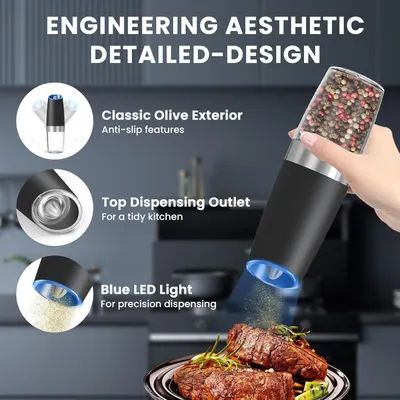 Highlights key design features of the pepper grinder to showcase its functionality and ease of use. Demonstrates multiple features of the pepper grinder to…