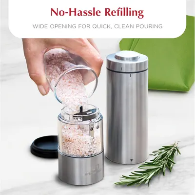 Demonstrates the product's wide opening for quick and clean refilling, emphasizing convenience and ease of use.