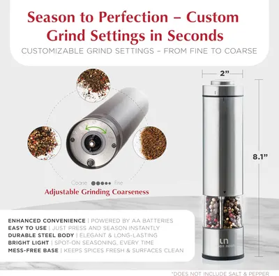 Secondary Images for Electric Salt and Pepper Grinder Set