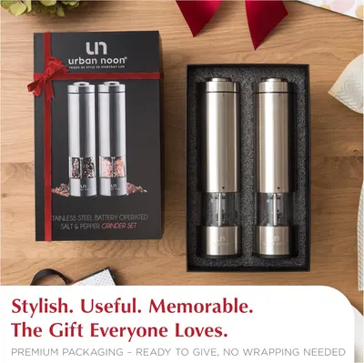 Positions the product as an ideal gift for holidays or special occasions, emphasizing its premium presentation and convenience. Shows the complete product set…