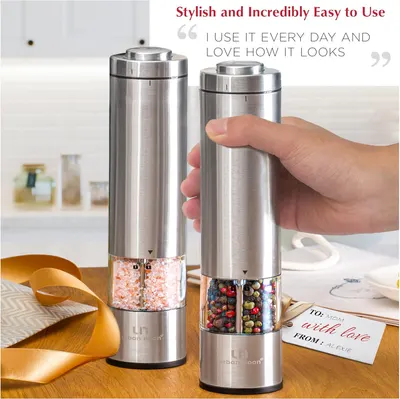 Secondary Images for Electric Salt and Pepper Grinder Set