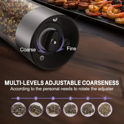 Highlights the product's ability to adjust grinding coarseness to suit personal preferences, demonstrating versatility and customization.