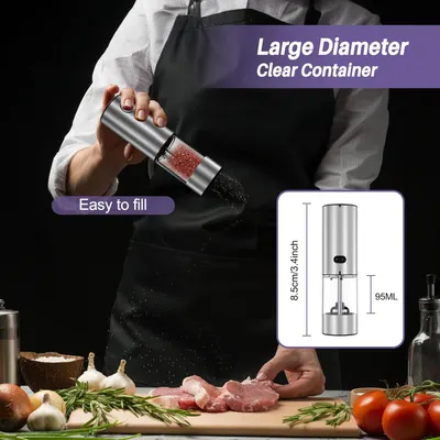 Highlights the product's large diameter clear container, emphasizing how easy it is to fill and its generous 95mL capacity.