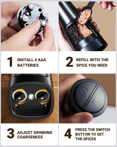 Provides step-by-step instructions on how to set up and use the electric spice grinder, making it easy for customers to understand the product's operation.