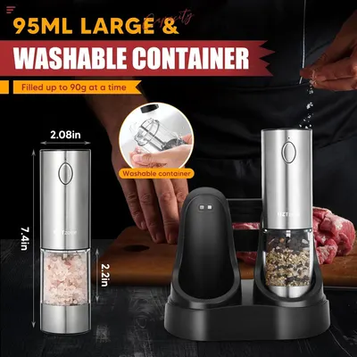 Secondary Images for Electric Salt and Pepper Grinder Set with Charging Base