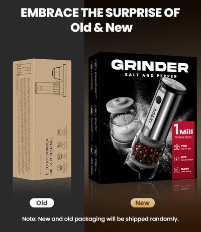 Compares the old and new packaging designs to highlight product improvements and reassure customers about potential changes.