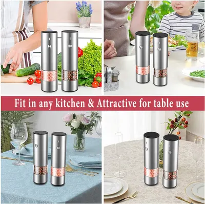 Secondary Images for Electric Salt and Pepper Grinder Set
