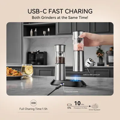 Highlights the product's fast charging capability using USB-C, emphasizing convenience and efficiency for the user.