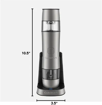 Provides exact height and width measurements of the Cuisinart product to help shoppers understand its physical size and space requirements.