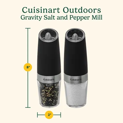 Provides exact measurements of the salt and pepper mills to help customers understand their size and proportions.