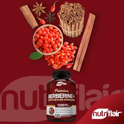 Secondary Images for NutriFlair Premium Berberine HCL 1200mg