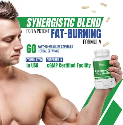 Highlights multiple benefits of the fat-burning supplement, including its potency, ease of use, and quality manufacturing.