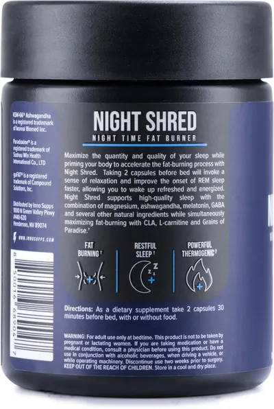 Highlights the product's ability to burn fat while sleeping, promoting restful sleep and thermogenic effects.