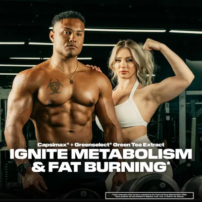 Highlights the product's dual benefits of igniting metabolism and promoting fat burning, appealing to fitness-focused consumers.