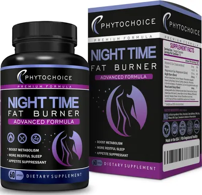 Highlights multiple benefits of the night time fat burner supplement, including boosting metabolism, improving sleep, and suppressing appetite.