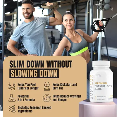 Highlights multiple benefits of the weight loss supplement to show its comprehensive approach to slimming down.
