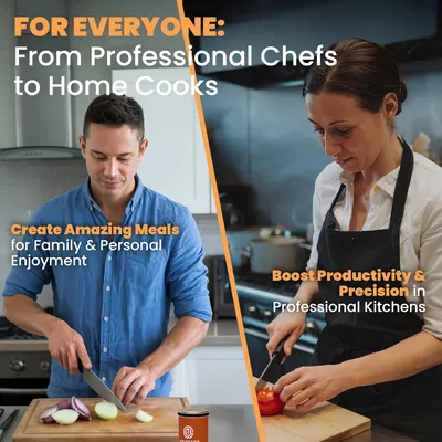 Demonstrates that the product is suitable for both professional chefs and home cooks, appealing to a wide range of potential customers.