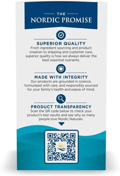 Communicates the brand's key promises and values to build trust and highlight product quality. Reinforces the Nordic Naturals brand identity and emphasizes…