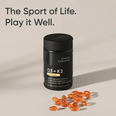 Reinforces the brand's positioning as a lifestyle-oriented supplement company while showcasing their D3+K2 product.