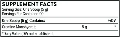 Provides detailed nutritional information and dosage for the supplement, helping customers understand the product's content and usage.