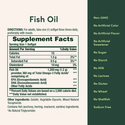 Secondary Images for Nature's Bounty Fish Oil Omega 3 Supplements