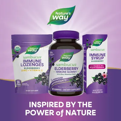 Secondary Images for Nature’s Way Sambucus Elderberry Immune Support Gummies for Kids & Adults* with Black…