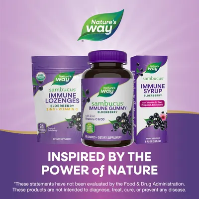 Single Benefit Images for Nature’s Way Sambucus Elderberry Immune Support Gummies for Kids & Adults* with Black…
