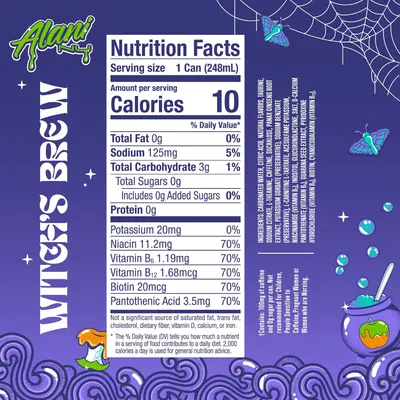 Communicates the product's nutritional information and highlights its low calorie content to appeal to health-conscious consumers. Reinforces the brand identity with a playful, Halloween-inspired…