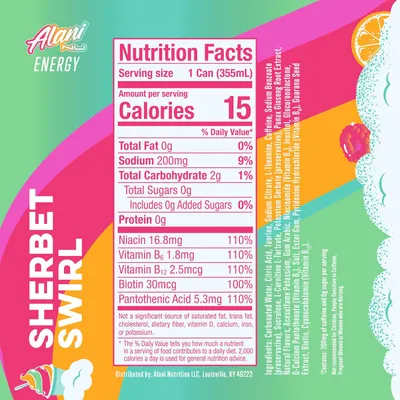 Provides detailed nutritional information to help shoppers make informed decisions about the product's health benefits and content. Highlights the product's low calorie content (15 calories per can)…