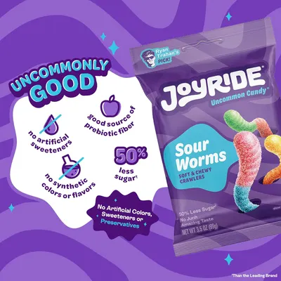 Highlights multiple health-conscious features of the candy to appeal to consumers looking for better-for-you snack options.