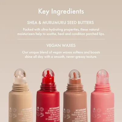 Highlights the key natural ingredients and vegan formulation of the lip products to appeal to health-conscious consumers seeking clean beauty options.