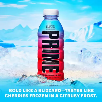 Emphasizes the unique and refreshing flavor profile of the Cherry Freeze drink, comparing it to a blizzard to convey its bold and icy taste.