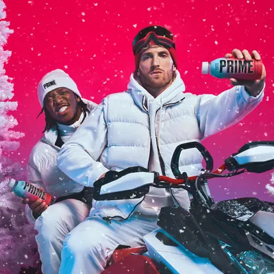 Associates the Prime drink with winter sports and holiday festivities to make it feel relevant and appealing during the winter season. Showcases the product being enjoyed in a fun, energetic winter…