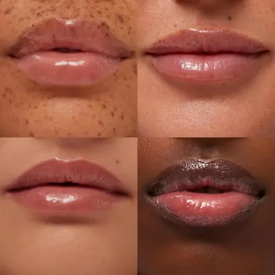 Demonstrates the effectiveness of a lip care product by showing visible improvements in lip texture, color, and overall appearance across different skin tones.