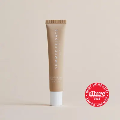 Highlights that the lip butter balm has won an Allure Best of Beauty Award, building credibility and trust with potential customers.