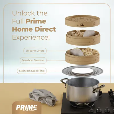Shows all components included in the Prime Home Direct steamer set, highlighting the versatility and quality of materials used. Breaks down the different…