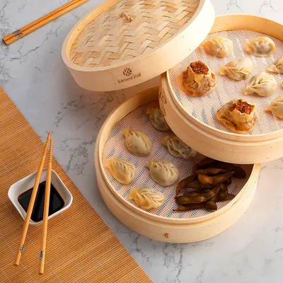 Lifestyle Images for Bamboo Steamer Basket for Chinese Asian Cuisine