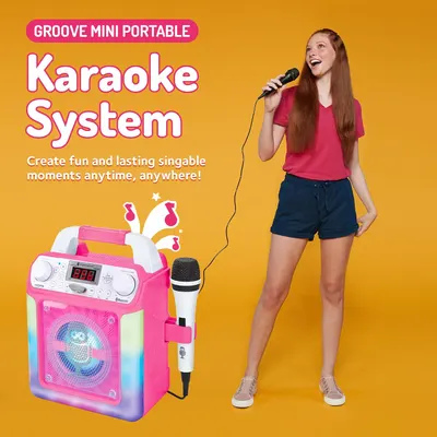 Demonstrates the product's use as a portable karaoke system for creating fun, singable moments anywhere. Shows a person using and enjoying the product in a real-world context, emphasizing the fun…