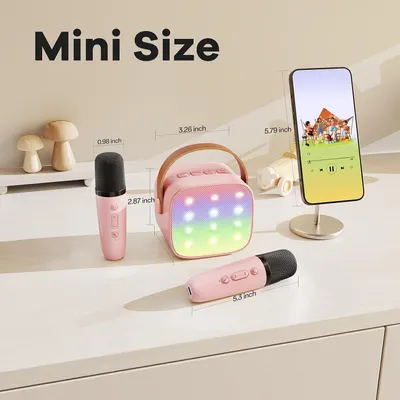 Demonstrates the small, portable size of the product components by providing precise measurements for each item.