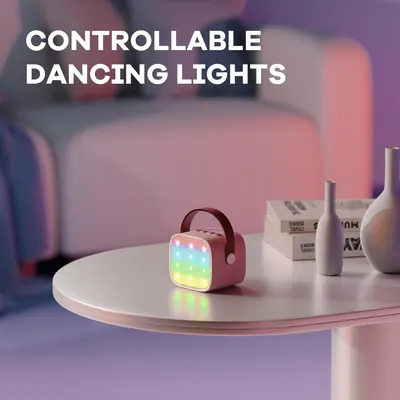 Highlights the product's key feature of controllable dancing lights, emphasizing its ability to create an engaging visual atmosphere.