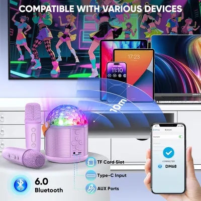 Secondary Images for Karaoke Machine with Disco LED Lights for Adults Kids