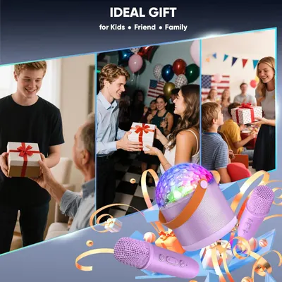 Showcases the product as an ideal gift for various recipients and occasions, emphasizing its versatility as both a gift and party entertainment item.