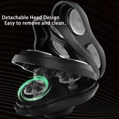 Highlights the product's detachable head feature, emphasizing ease of cleaning and maintenance.