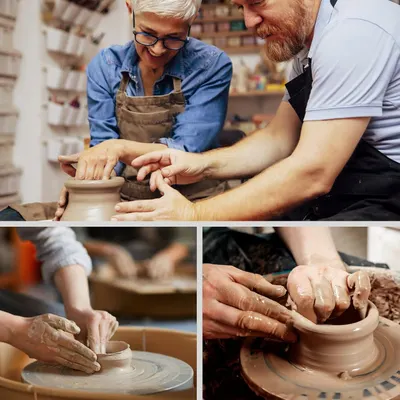 Demonstrates the product's use in pottery and ceramic crafting, showcasing its versatility for different pottery techniques.