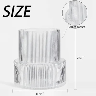 Provides exact measurements of the product and highlights its ribbed texture feature to help customers understand its size and appearance.