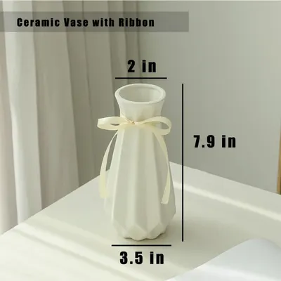 Provides exact measurements of the ceramic vase to help shoppers understand its size and proportions.